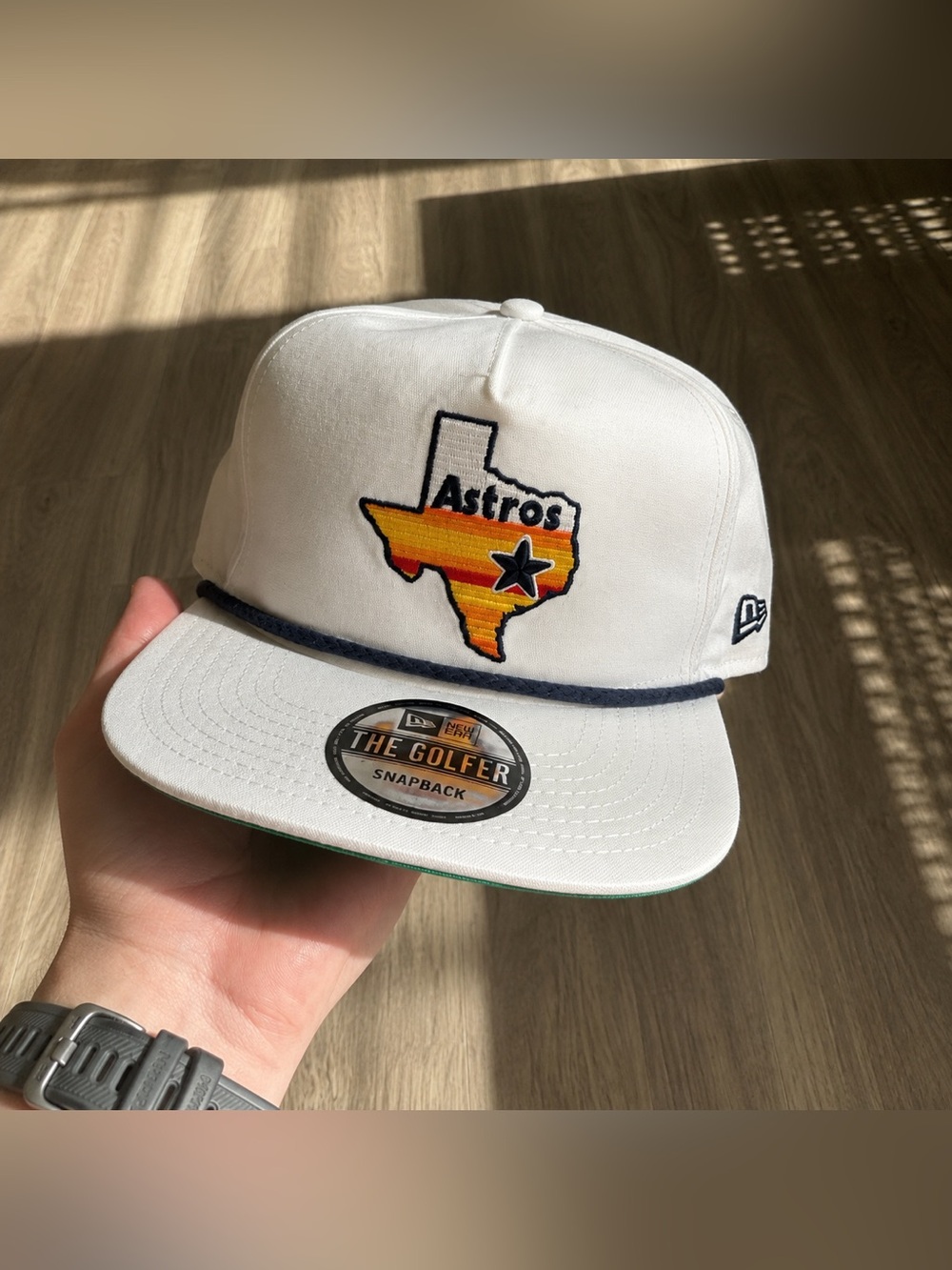 New Era Houston Astros 2021 Retro Texas Logo Golfer Snapback Hat White